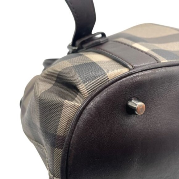 BURBERRY 3-WAY Shoulder/Crossbody/Tote Nova Check Pattern Greige Brown - Picture 12 of 16